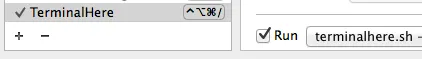 Screenshot of Xcode behavior options for notifications or scripts.