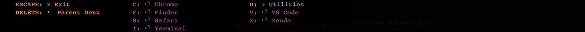 Application submenu in Menuhammer