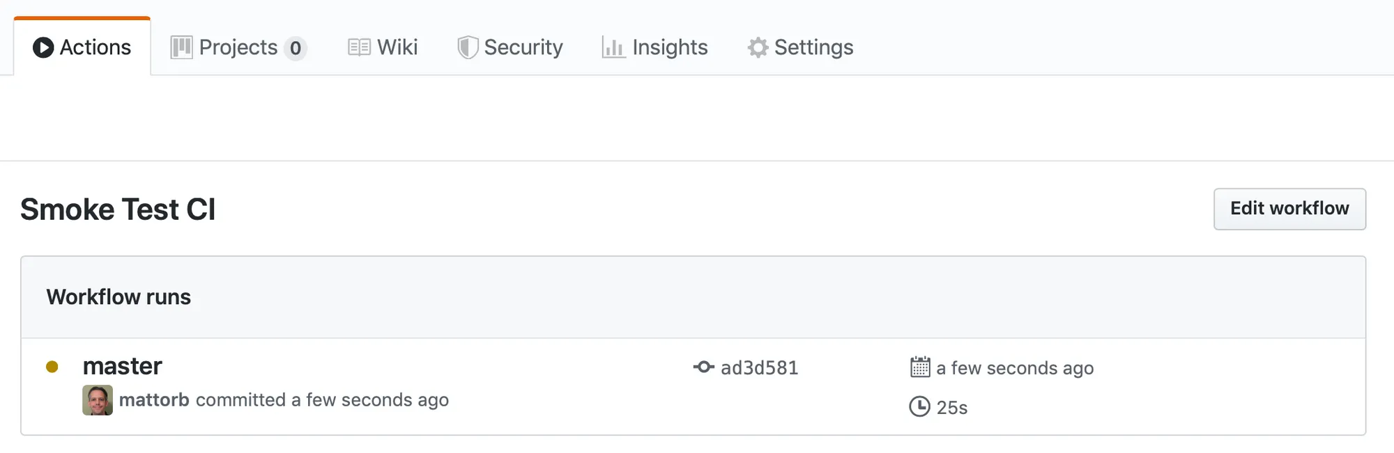 Screenshot of a GitHub Actions workflow run for the dotfiles repository.