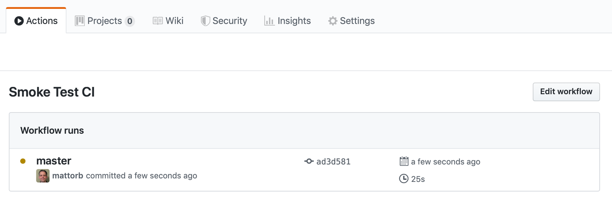 Screenshot of a GitHub Actions workflow run for the dotfiles repository.