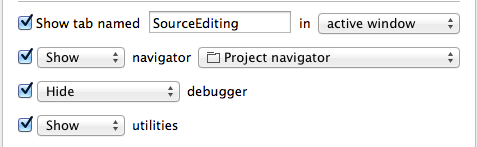 Screenshot of an Xcode behavior opening a related tool or script.